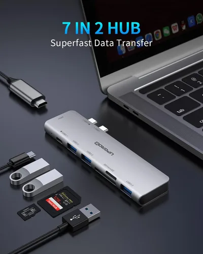 Vista 3 de PowerExpand Direct - Adaptador USB C 7 en 2 para MacBook - Compatible con Thunderbolt 3, entrega de energía de 100 W, HDMI 4K, puertos de datos USB