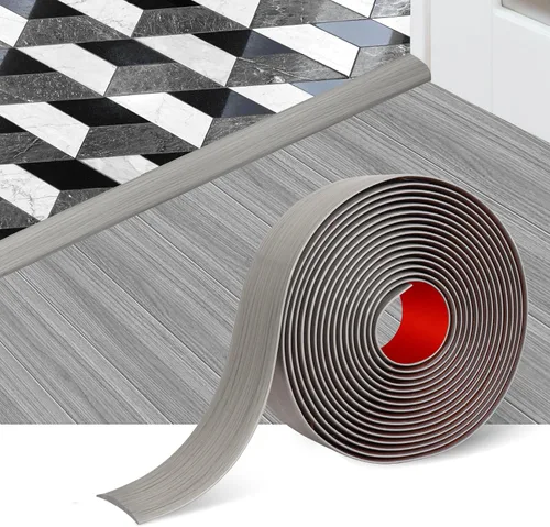 Vista 11 de Tira de transición de suelo autoadhesiva, tiras de cobertura de suelo laminado de vinilo de 1.57 pulgadas de ancho, divisores planos