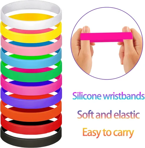 Vista 4 de Pulseras de silicona personalizadas Pulseras de goma de aduana a granel para eventos con texto de logotipo, pulseras personalizadas, regalos