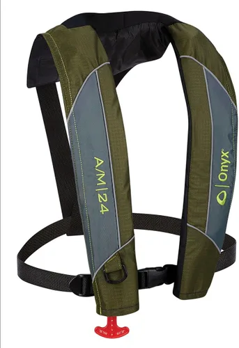 Vista 13 de Onyx A/M-24 Automatic/Manual Inflatable Life Jacket, U.S. Coast Guard Approved, Low Profile, Compact Design, Manual Convertible Inflation Option