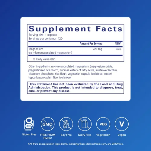 Vista 2 de Pure Encapsulations UltraMag Magnesio - Absorción Superior - Apoyo Óseo y Muscular* - Suplemento de Minerales Esenciales - Vegano y Sin OGM - 120