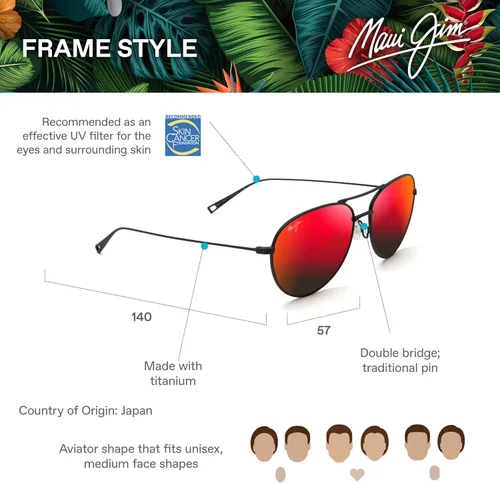 Vista 6 de Maui Jim Gafas de sol Walaka con lentes polarizadas patentadas plus2 para mujer