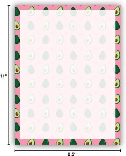 Vista 4 de Papelería de Aguacate - 8.5 x 11-60 Hojas de membrete - Papel de Receta - Papel de Receta (Avocado)