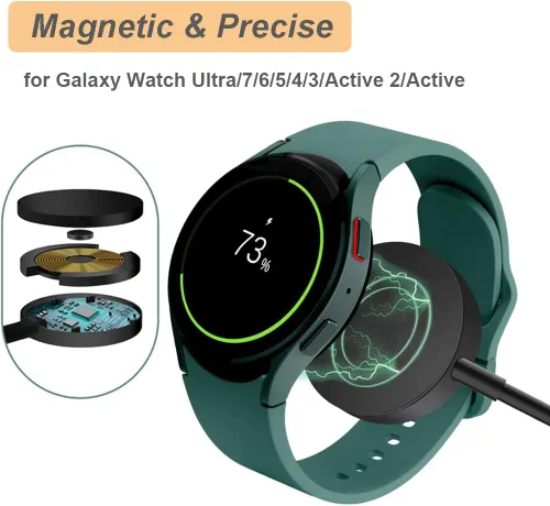 Vista 3 de Cargador para Samsung Galaxy Watch 7/6/5/Ultra (USB-C) (3.3ft/1m)