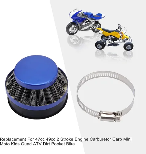Vista 5 de GOOFIT Filtro de aire de repuesto de 2.283 in para motor de 47 cc, 49 cc, 2 tiempos, carburador de carburador de carburador de carbohidratos, mini