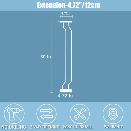Vista 3 de Puerta extra ancha para bebé, 4.72 pulgadas, extensiones de paseo a través de la puerta del bebé, montaje a presión, cierre automático, puertas