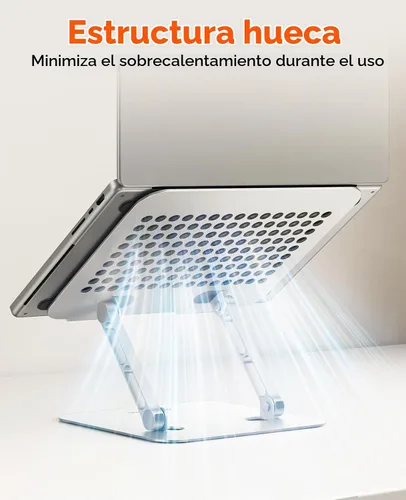Vista 4 de PHIXERO Soporte ajustable para portátil, soporte ergonómico de aluminio Plateado