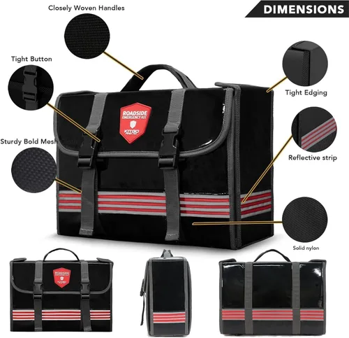 Vista 2 de Kit de emergencia para automóvil (126 piezas), regalo para padre, mujer, amigo, esencial de asistencia en carretera de primera calidad con cables