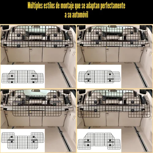 Vista 5 de Barreras de coche para perros Gtongoko para SUV, vehículos, coches, camiones, mallas de alambre ajustables mejoradas para mascotas, universales
