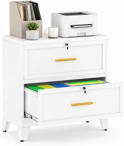 Vista 14 de 2 Drawer File Cabinet with Lock, Small Filing Cabinet for Home Office Negro