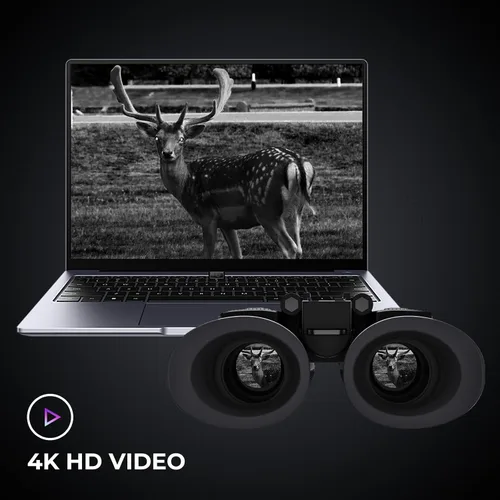 Vista 5 de GOYOJO 4K Gafas de visión nocturna montadas en la cabeza y prismáticos para adultos – NVG infrarrojos con enfoque manual y zoom digital 8X
