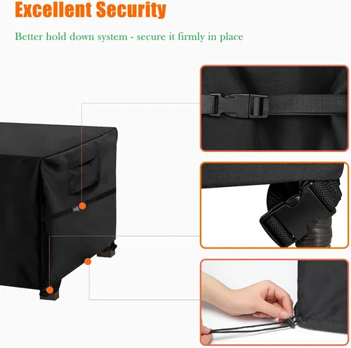 Vista 4 de WOMACO Funda rectangular u ovalada para mesa de exterior, cubierta impermeable para mesa de patio para muebles de exterior, funda resistente