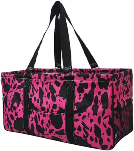 Vista 85 de NGIL Bolsa de comestibles reutilizable extra grande plegable de gran tamaño para comestibles, almacenamiento, picnic, playa, Estampado de vaca