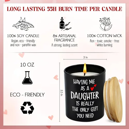 Vista 3 de GAUDORA Regalos de Navidad para Mamá para Mujeres – Vela perfumada de vainilla y lavanda de larga duración de 10 onzas – Regalos de cumpleaños