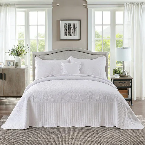 Vista 18 de HoneiLife Juego de ropa de cama tamaño Queen, juego de edredón de microfibra para cama Queen, colchas ligeras de 3 piezas, edredones reversibles