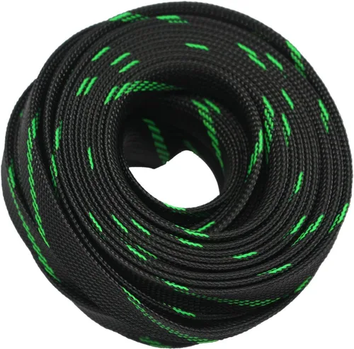 Vista 17 de Funda de cable de alambre expandible PET de 30 pies (1/2 pulgada, negro)