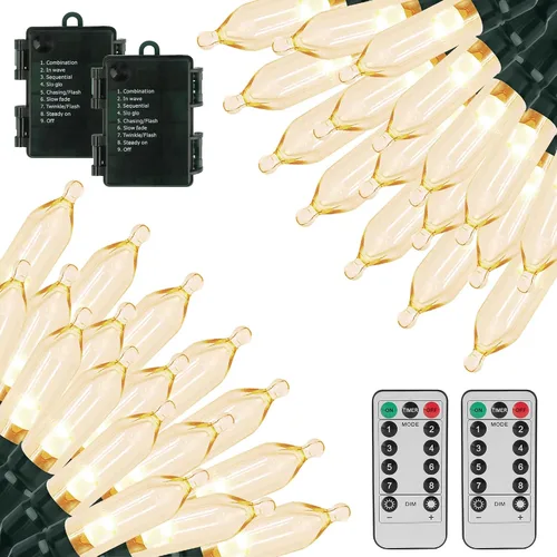 Vista 16 de Green Convenience Luces de Navidad a pilas de 33 pies 100 LED para Blanco