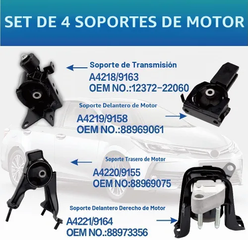 Vista 3 de Kit de soportes de motor y transmisión compatible con Corolla 1.8L 2003-2008 & Matrix 1.8L 2003-2008 & Pontiac Vibe 1.8L 2003-2008 Transmisión