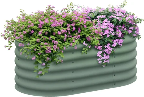 Vista 32 de Outsunny Kit de cama de jardín elevada galvanizada con barras de refuerzo, maceta de metal grande y alta para verduras, flores y hierbas, 6 x 3 x 2