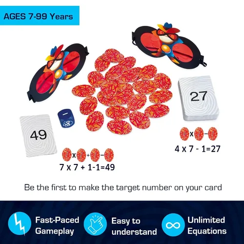 Vista 3 de Chalk & Chuckles Super Math Spy Board Game para niños de 8 a 12 años Practica multiplicación, división, suma y resta Juguete de matemáticas STEM