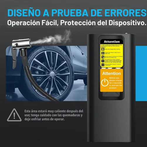 Vista 8 de Inflador de neumáticos, compresor de aire portátil, bomba de aire automática para neumáticos de automóvil, accesorios de automóvil con manómetro