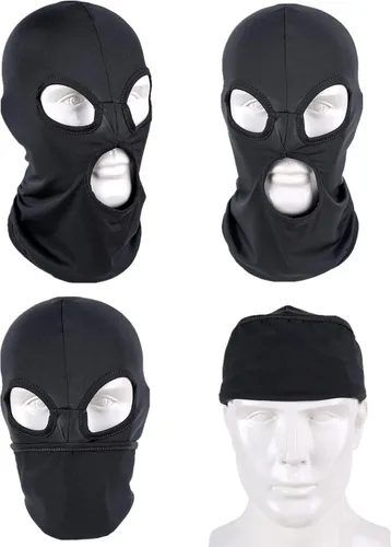 Vista 2 de WYSUMMER Máscara facial completa de 3 agujeros, para mujeres y hombres, pasamontañas delgado para motocicleta, bicicleta, caza, ciclismo, gorra