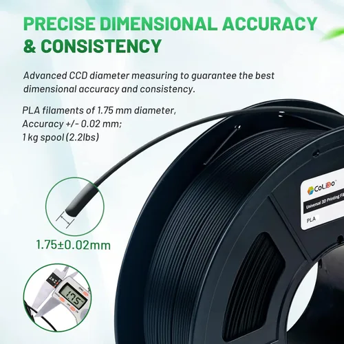 Vista 2 de COLIDO Filamento PLA para impresora 3D, filamento PLA de 0.069 pulgadas con precisión de +/- 0.001 in, compatible con la mayoría de impresoras 3D 10