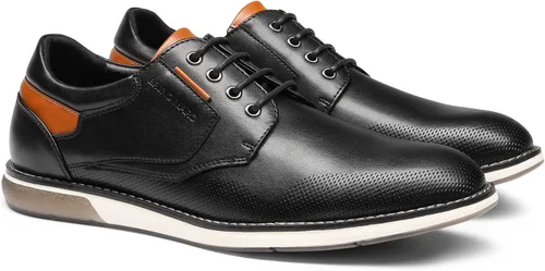 Vista 4 de Bruno Marc Zapatillas de vestir Oxford Casual Derby para hombre Negro