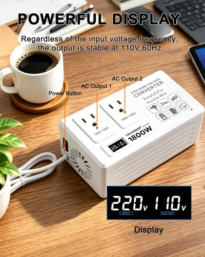 Vista 3 de Yinleader Transformador reductor 220V a 110V Convertidor de voltaje 1800W