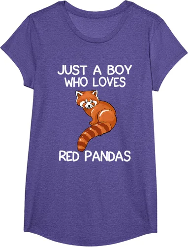 Vista 58 de Just A Boy Who Loves Red Pandas Gift - Camiseta con diseño de panda roja, Negro, S