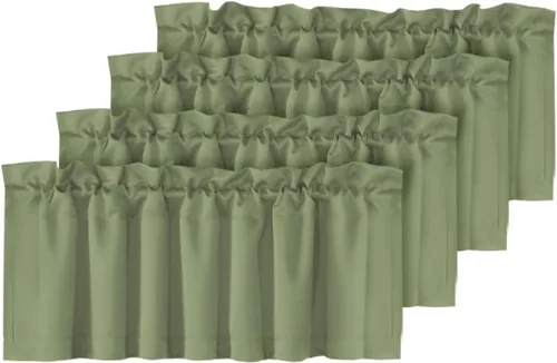 Vista 24 de H.VERSAILTEX - Cenefa térmica para ventana con dobladillo para barra, para oscurecer las habitaciones; ideales para la cocina, 52” x 18” Gris paloma