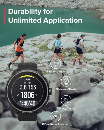 Vista 9 de SUUNTO Raza: Reloj deportivo GPS, pantalla a color AMOLED grande y Todo negro