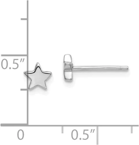 Vista 3 de Pendientes de estrella de oro blanco macizo de 14 quilates de 0.197 in, Metal