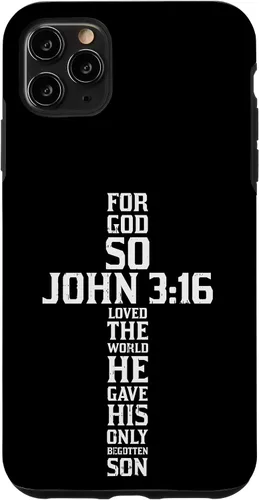 Vista 13 de iPhone 16 Cross John 3:16 Verso Biblia Dios Jesús Fe Cristiano Estuche de regalo