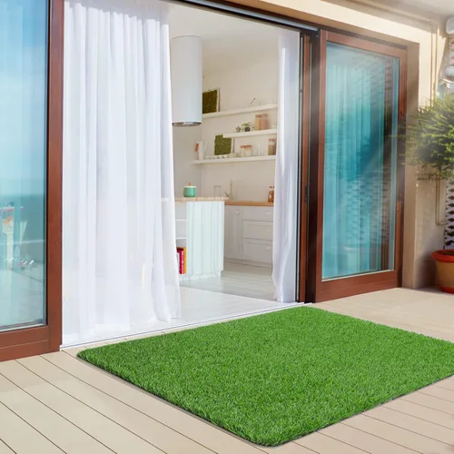 Vista 9 de LINLA Alfombra de césped artificial para puerta de 32 x 20 pulgadas