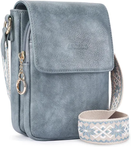 Vista 7 de APHISON Bolsos cruzados pequeños para mujer, a la moda, cartera de cuero para teléfono, monederos para tarjetas, ranuras para tarjetas con correa