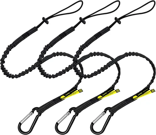Vista 9 de BearTOOLS Cordón para herramientas con mosquetón de resorte estándar y extremo de bucle ajustable, 35.4 in de longitud, límite de peso máximo
