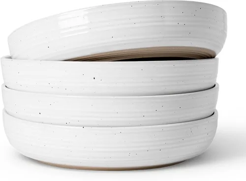 Vista 55 de famiware Milkyway - Juego de 4 cuencos para pasta, 33 onzas, hilo beige