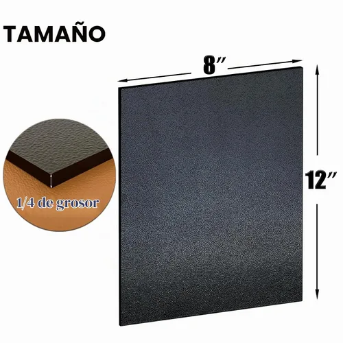 Vista 2 de Lámina de plástico ABS de 1/4 de pulgada de grosor de 8" x 12" (paquete de 2), panel rígido moldeable negro con diferentes superficies