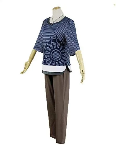 Vista 3 de V3 Rantaro Amami Cosplay Traje japonés de juego de ropa de camiseta y pantalones y cuello