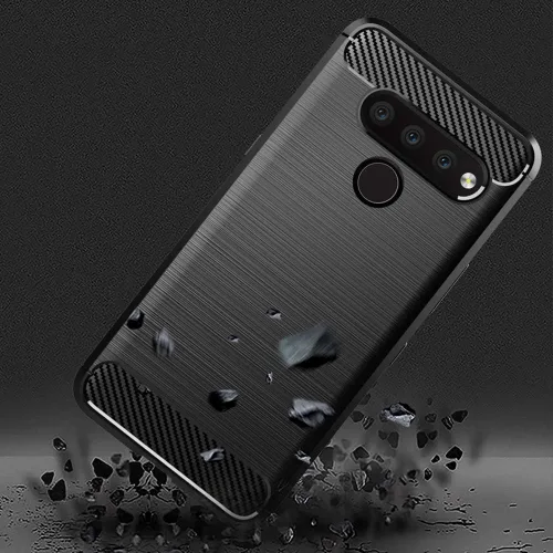 Vista 3 de Asuwish Funda de teléfono para LG V50 ThinQ con protector de pantalla de vidrio templado y accesorios para celda, delgada y suave, goma de silicona
