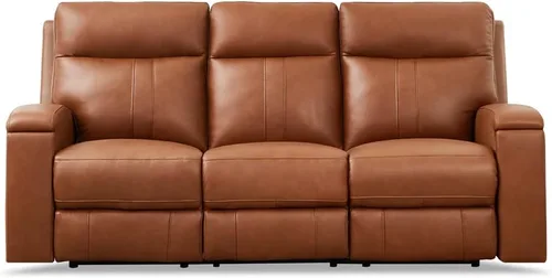 Vista 7 de Hydeline Venice Zero Gravity Power reclinable y reposacabezas de cuero de grano superior con portavasos oculto, 38.5 pulgadas, marrón nuez moscada