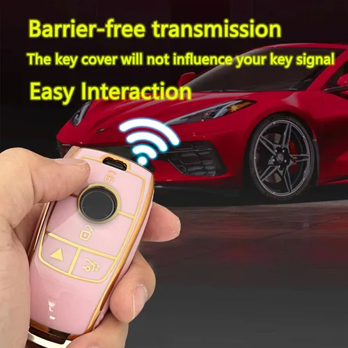 Vista 5 de Funda para llavero Mercedes Benz con llave inteligente, protector de carcasa de TPU para llavero sin llave, control remoto inteligente, compatible