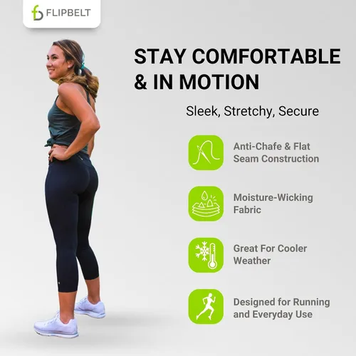 Vista 4 de FlipBelt Women's Standard Mid Rise Athletic Leggings