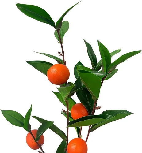 Vista 2 de Fruta naranja artificial botánica de primavera de 35 pulgadas para decoración del hogar de fiesta de flores sintéticas