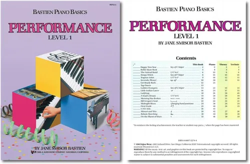 Vista 3 de Bastien Bastien - Juego de aprendizaje de nivel 1 para piano básico, lección, teoría, actuación, técnica y arte y teclas de piano de música Julieta