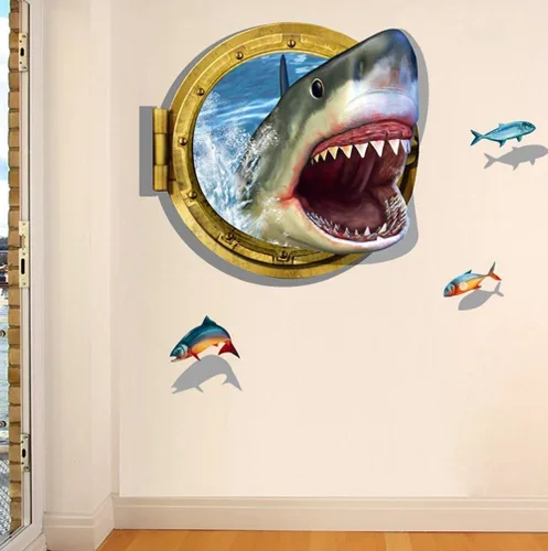 Vista 3 de U-Shark® Adhesivo 3D autoadhesivo, extraíble, para pared, vinilo decorativo (8001F Coconut Sea Beach(23.6 x 35.4 pulgadas)