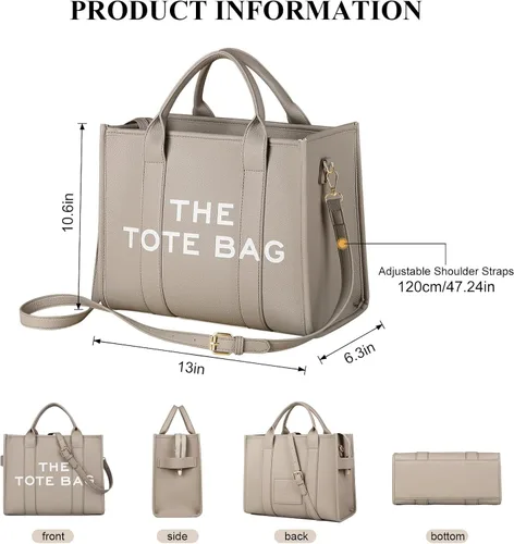 Vista 2 de JQAliMOVV The Tote Bags para mujer Bolso grande de cuero de moda, bolso de mano de viaje de moda, bolso cruzado de hombro con asa superior