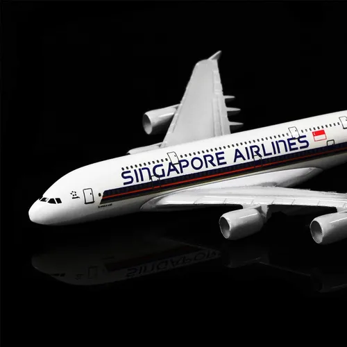 Vista 4 de 24-Hours Singapore Airlines A380 Aleación Metal Avión Modelos Fundido a presión 1:400