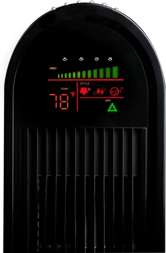 Vista 4 de Ozeri ventilador en torre de oscilación 360, con tecnología micro-blade de reducción de ruido
